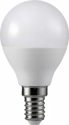 A white LED light bulb with a silver screw base is shown against a white background.