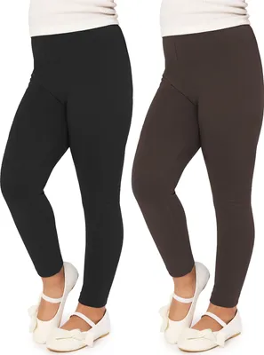 Produktbild von Merry Style Mädchen Lange Leggings aus Viskose 2 Pack MS10-130 (Schwarz/Braun (2Pack), 158 cm)