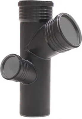 Obrázok produktu pre Odbočka odpadní odhlučněná paneláková rohová Wavin SiTech+ STEP 67°, DN 110 x 75 x 110, levé, černá