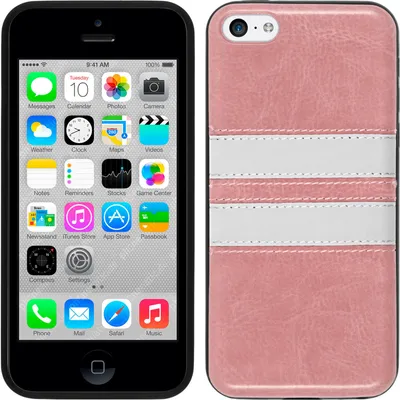 Produktbild von PhoneNatic Case kompatibel mit Apple iPhone 5c - rosa Silikon Hülle Stripes + 2 Schutzfolien