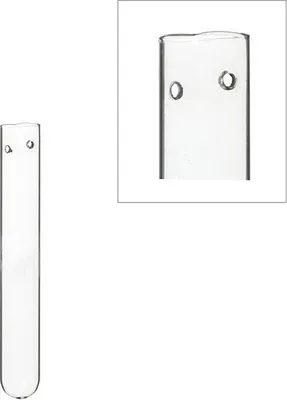 Produktbild von Reagenzgläser mit Loch, Packung mit 12 Stück, in 3 Größen erhältlich | Glasröhrchen, Größe:h.10cm Ø1.5 cm