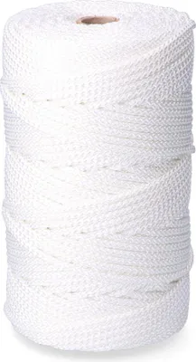 Immagine prodotto di Corda intrecciata in poliestere granito (lunghezza 200 metri e diametro 5 mm) Colore: bianco
