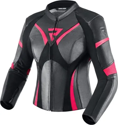 Produktbild von Rebelhorn Rebel Damen Motorrad Lederjacke Farbe: Schwarz/Pink, Grösse: 32