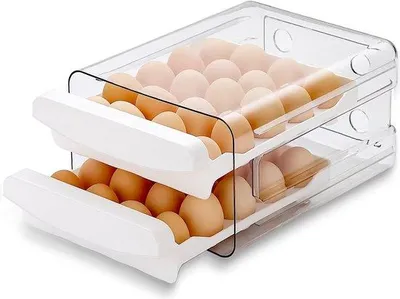 Obrázok produktu pre Nádoba na vajcia do chladničky, na 40 vajec, priehľadná plastová nádoba na vajcia