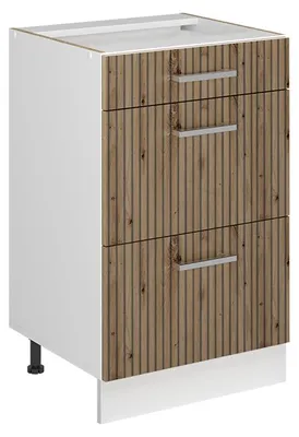 Immagine prodotto di Mobiletto base per cucina Vicco R-Line Rovere artigianale/Bianco 50 cm senza piano di lavoro, Model 69666