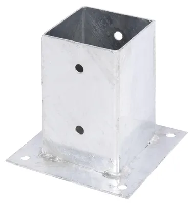 Zdjęcie produktu dla Alberts 211899 Tuleja wkręcana do okrągłych lub kwadratowych słupków drewnianych, ocynkowana ogniowo, 91 x 91 mm, zestaw 3 szt