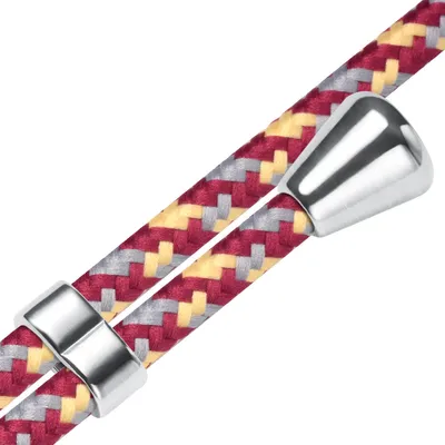 Produktbild von Handykette Backcover-Schutzhülle mit Band (Metall silberfarben) für Sony Xperia 1 V (6.5'') - weinrot/gelb/grau