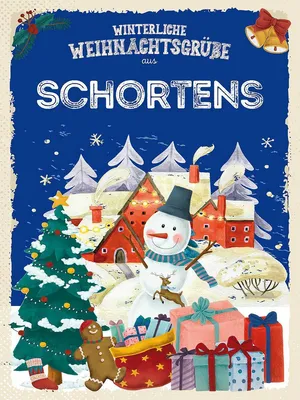 Produktbild von vianmo Holzschild 40x30 cm Weihnachtsgrüße SCHORTENS