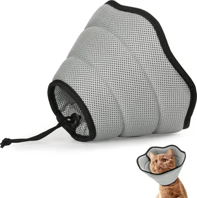 Produktbild von VavoPaw Weiche Halskrause für Hunde Katzen Leckschutz Op Hund XS Grau