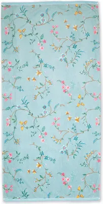 Immagine prodotto di PIP Studio serie di asciugamani Les Fleurs blu 100% cotone , Dimensioni: asciugamano da doccia 70 x 140 cm