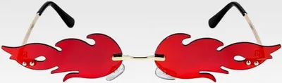 Produktbild von 1 Paar Randlose Flammen-Sonnenbrille in Rot für Frauen und Männer