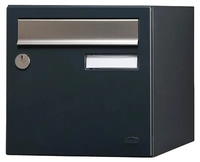 Image de Boîte aux lettres - 2 portes extérieur - Allure - acier anthracite mat