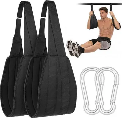Produktbild von Slingtrainer mit Gurten - Schwarz - Mit gepolsterten Armschlingen - Ideal für Bauchmuskeltraining