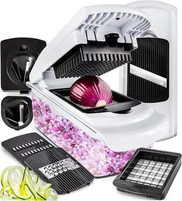 Produktbild von Salatschneider - 7-in-1 Gemüseschneider für Salate und Gemüse - 7-in-1 - Weiß