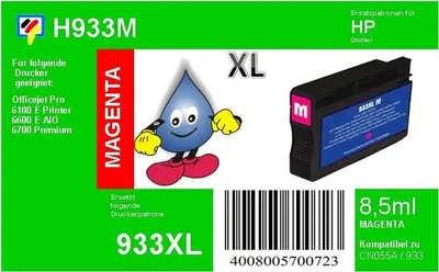 Produktbild von HP933MXL - TiDis Ersatzpatrone - magenta - mit 8,5ml Inhalt ersetzt CN055AE/HP933MXL