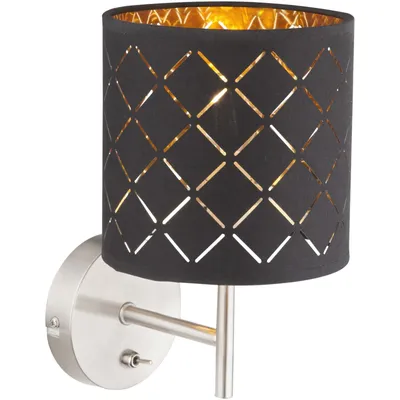 Produktbild von Globo Wandleuchte Clarke schwarz-gold 26 x 15 cm E14, max. 40 W