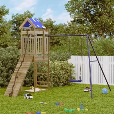 Produktbild von Design Spielturm Imprägniertes Kiefernholz, Klettergerüste 2024 Neu