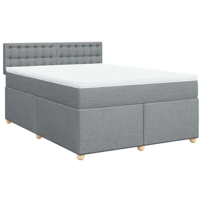 Produktbild von Boxspringbett mit Matratze Hellgrau 160x200 cm Stoff