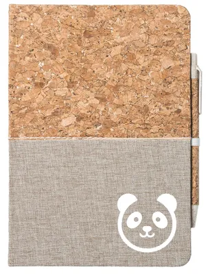 Produktbild von Huuraa Notizbuch A5 Panda Kopf Silhouette 80 Blatt inkl. Kugelschreiber Tagebuch Geschenkidee