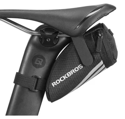 Produktbild von Satteltasche Fahrradtasche Fahrradsatteltasche - 15 x 6,5 x 5 cm - Mit Befestigungsriemen und Reflektoren