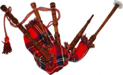 Dudelsack mit Funktion rot-kariert Kostüm-Zubehör aus Holz für Erwachsene Accessoire Schottland Fasching Karneval Mottoparty Spielzeug