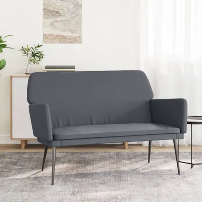 Imagen del producto de Living Store: Banco tapizado en terciopelo, color gris oscuro, dimensiones 108x79x79 cm