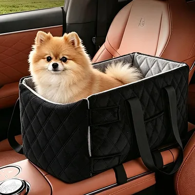 Autositz Mittelkonsole für kleine Hunde & Katzen, schwarz