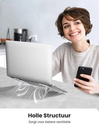Image de Support ergonomique pour ordinateur portable, antidérapant, noir