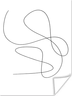 Produktbild von MuchoWow® Poster Linienkunst - Minimalismus - Abstrakt 90x120 cm - Wohnzimmer