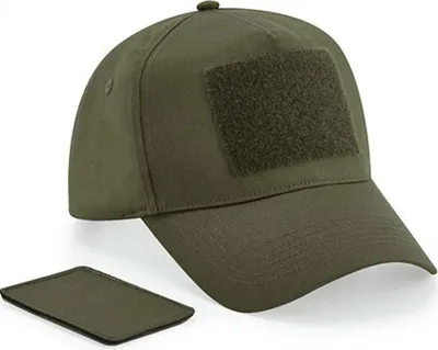 Produktbild von Beechfield B638 | Removable Patch 5 Panel Cap Baumwolle - Farbe: Military Green - Größe: One Size
