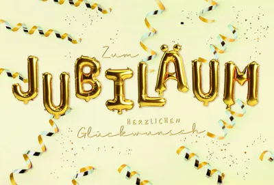 Produktbild von Jubiläum  Karte mit Briefumschlag Schriftkarte, mit Goldfolie