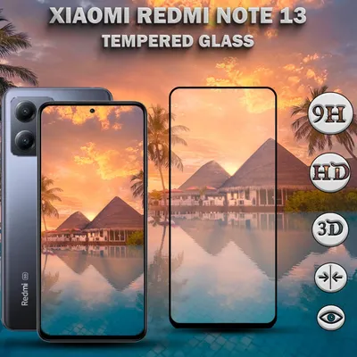 Obrázek produktu pro 1-balení Xiaomi Redmi Note 13 Ochranné sklo na displej - Tvrzené sklo 9H - Super kvalita 3D