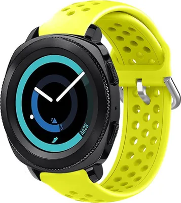 Produktbild von Strap-it Samsung Gear Sport Silikonband mit Löchern (Gelb)