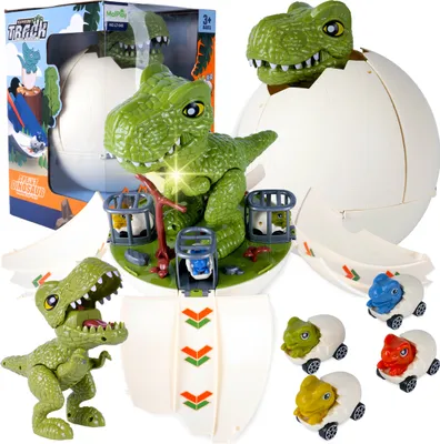 Produktbild von Malplay Dinosaurier-Ei schlüpfender Dinosaurier Launcher Rutsche Track grün 2in1 ab 3 Jahren Transformer