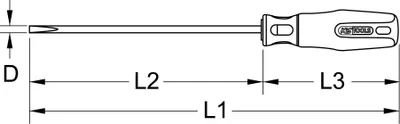 Produktbild von KS Tools TITANplus Schlitz-Schraubendreher, 3,2 mm, 276 mm