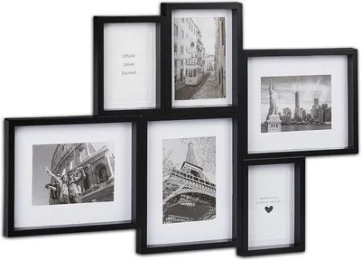 Produktbild von Famanu Fotohalter Wanddekoration - Schwarz, 6 Fotos
