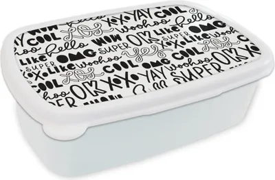 Produktbild von KitchenYeah® Lunchbox Brotzeit Brotdose 17x11 cm Muster - Teenager - Zitate - Briefe Kinder Brotzeitdose - Lunch Box - Kinder - Sandwich-Box - Schulbox - Lunch Boxen