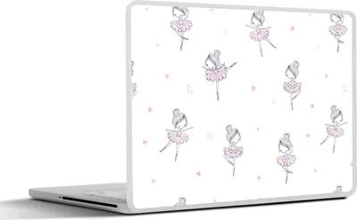 Produktbild von MuchoWow® Laptop Aufkleber Sticker Cover Mädchen - Ballett - Rosa - Muster - Mädchen - Kinder - Kinder 30x21 cm - Sticker für Laptop - Selbstklebend