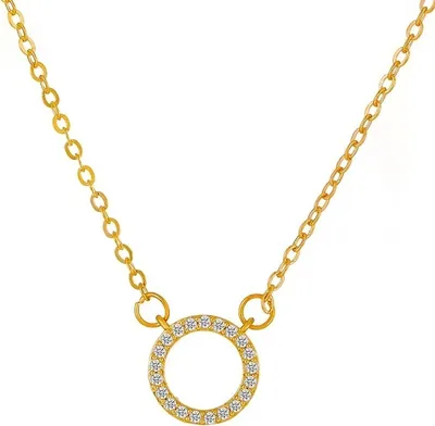 Produktbild von Halskette Hollow Circle - Elegante Goldkette für Damen KP28447