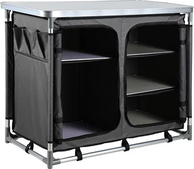 Produktbild von Aopunly Campingküche 97x78x50cm, Campingschrank mit Aluminiumgestell, Campingmöbel, Outdoor Camping Küche, klappbar