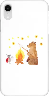Produktbild von Mr. & Mrs. Panda Iphone XR Handyhülle Bär & Marienkäfer Lagerfeuer - Weiß - Geschenk, Handy Case, Teddy, Premium Kunststoff