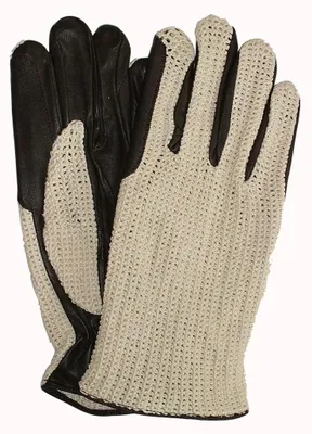 Produktbild von Lederreithandschuhe mit Strickeinsatz in Schwarz & 8
