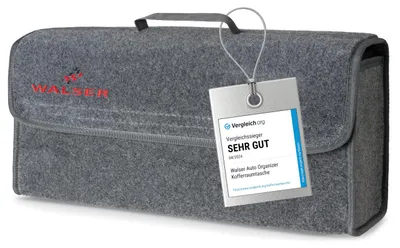 Zdjęcie produktu dla Walser, torba organizer do samochodu, rozmiar L, organizer do bagażnika, pojemnik do przechowywania, torba organizer do samochodu, akcesoria, 50x16x21 cm, kolor: szary