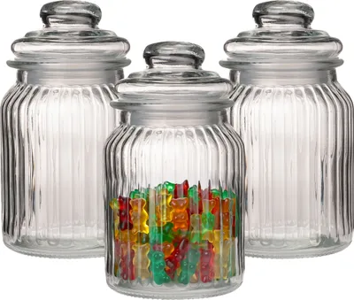 Produktbild von 2 x Vorratsgläser mit Deckel aus Glas H 18 cm - Ø 10 cm - Aufbewahrungsgläser - Vorratsgefäße - Aufbewahrung Lebensmittel Gewürzgläser Bonbonglas