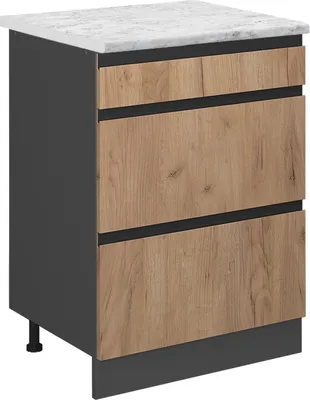 Obrázek produktu pro Spodní skříňka kuchyňské linky Vicco R-Line Zlatý mocný dub 60 cm PD Mramor, Model 45532