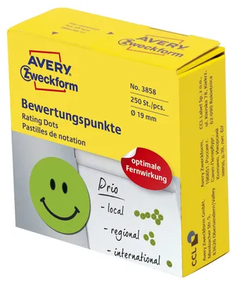 Produktbild von Avery Zweckform, Bewertungspunkte, 19 mm, 250 Stück