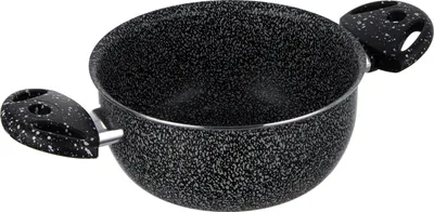 Produktbild von Home Stone Stielkasserolle mit 2 Griffen, Stein/Kunststoff, Anthrazit, 18 cm