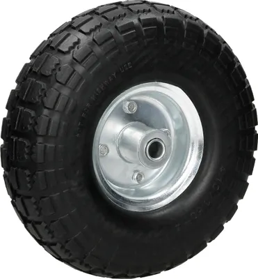 Produktbild von ECD Germany Sackkarrenrad Blockprofil aus pannensicherem PolyurethanVollgummi, 4.10/3.50-4 / Ø260x85mm, mit Kugellager und Stahlfelge, 130kg Tragkraft, Schwarz