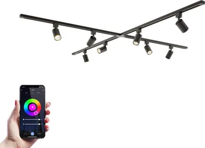 Image de HOFTRONIC - Kit système de rails 4 x 1 m 8 spots RGBWW GU10 IP20