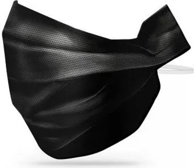 Produktbild von Behelfsmaske Gesichtsmaske Maske mit wasserabweisenden Vliess - 15443/1 Color - schwarz Größe - 6 Stück